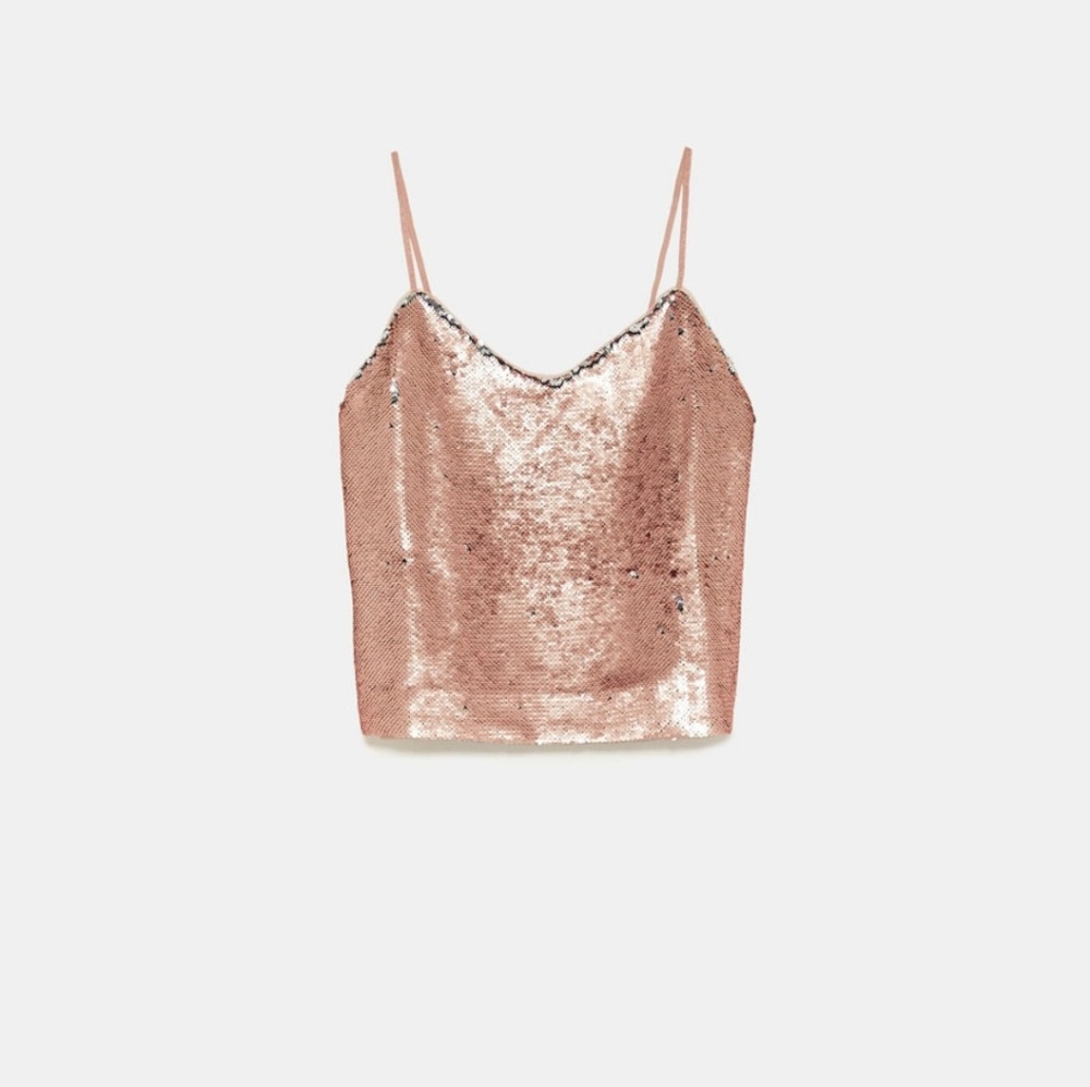 ZARA REVERSIBLE TOP WITH SEQUINS